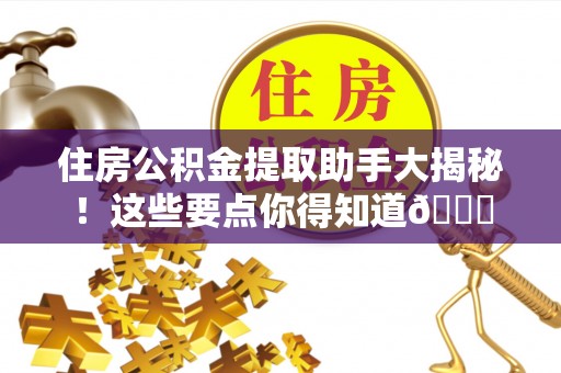 西林住房公积金提取助手大揭秘！这些要点你得知道😎