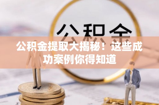 西林公积金提取大揭秘！这些成功案例你得知道